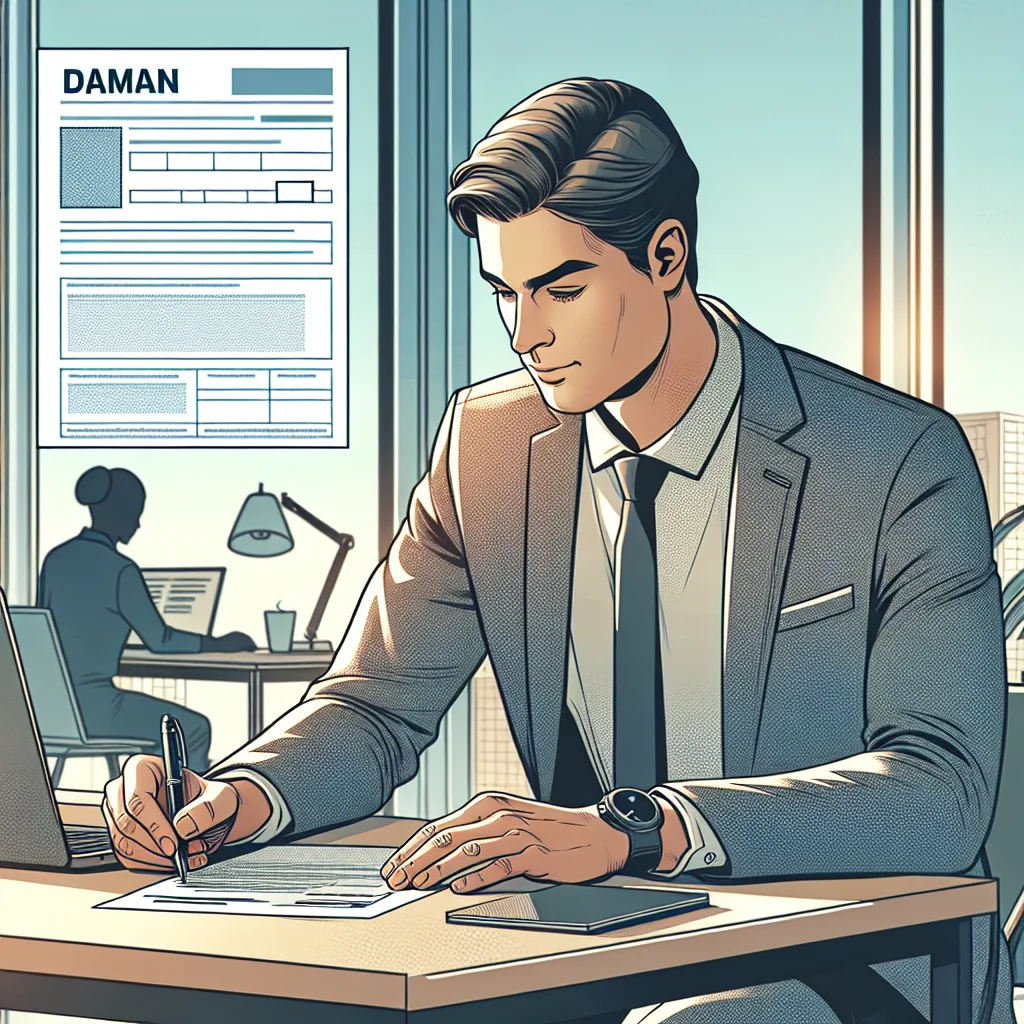 Filling out Daman application form