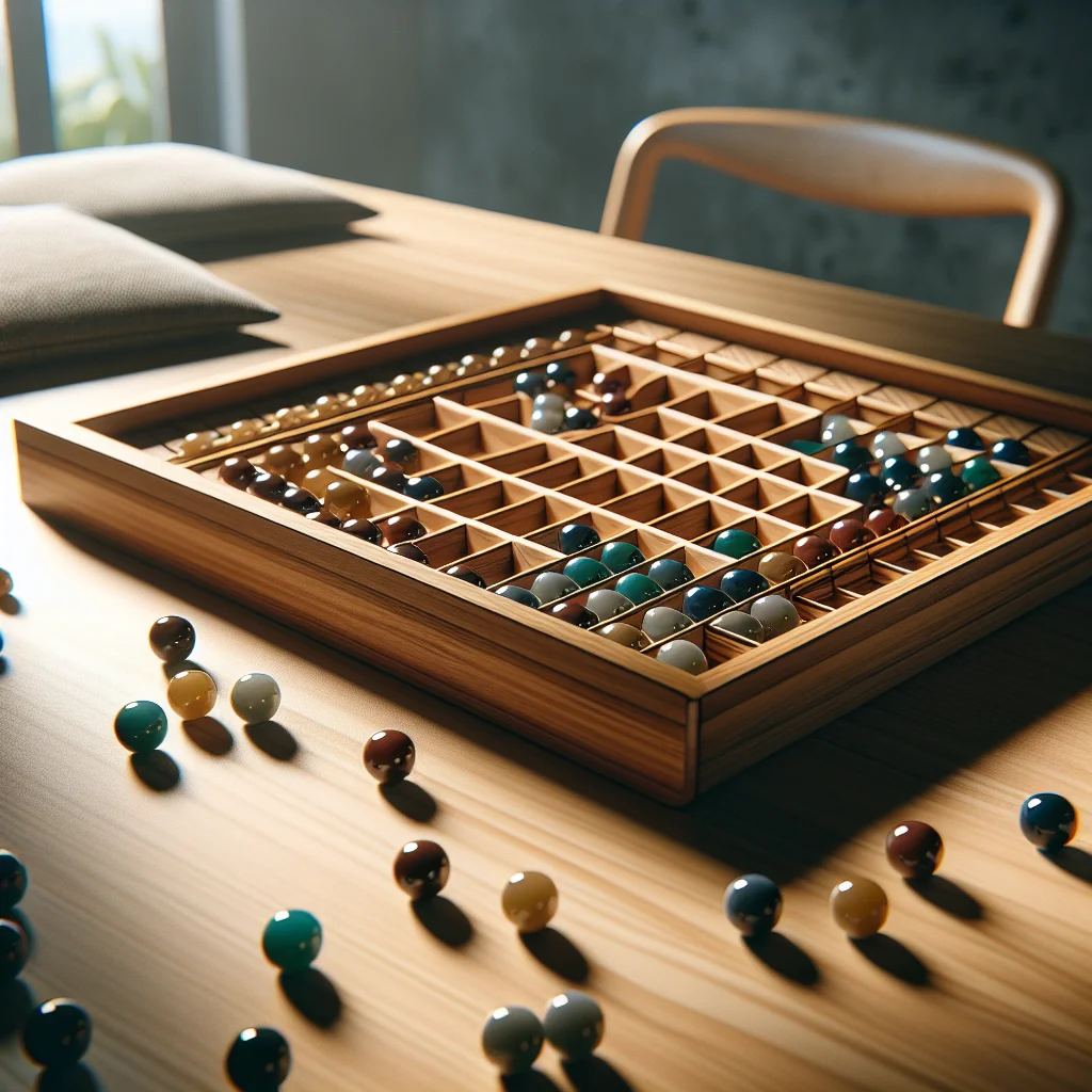Illustration of Daman game setup